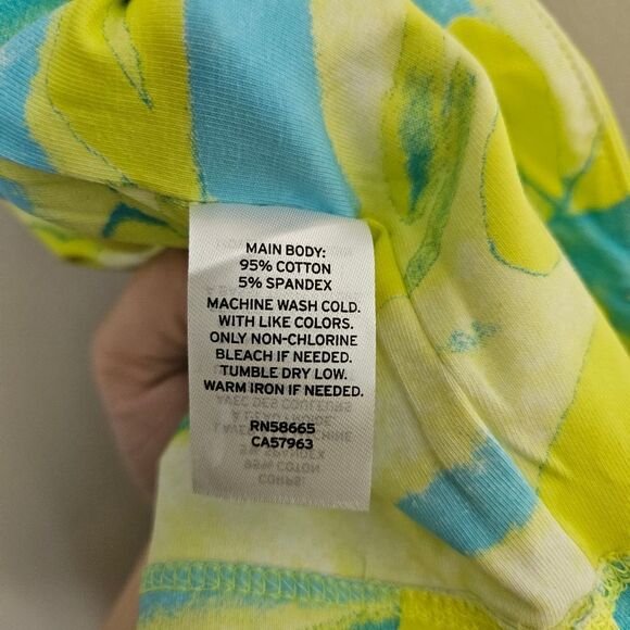 BP Tube Top Crop Strapless Blue Yellow Tie-Dye Casual Summer Vacation Neutral - Picture 8 of 9